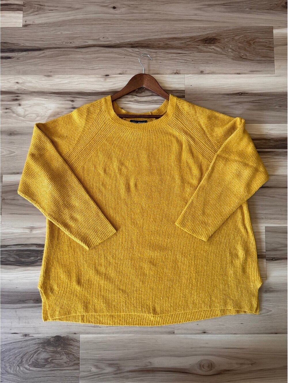 Lane Bryant Mustard Yellow Rib Knit Sweater Plus Size 22/24 Cozy Pullover